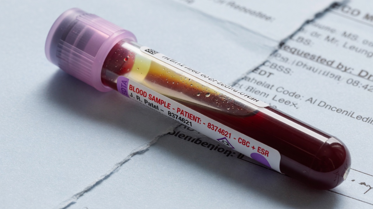 Medical sample vial ready for analysis