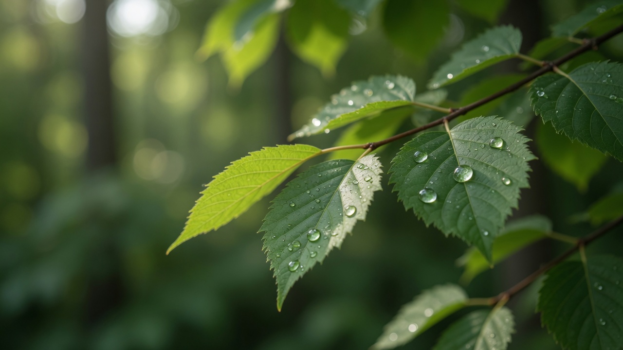 Leaves and clean outdoor light