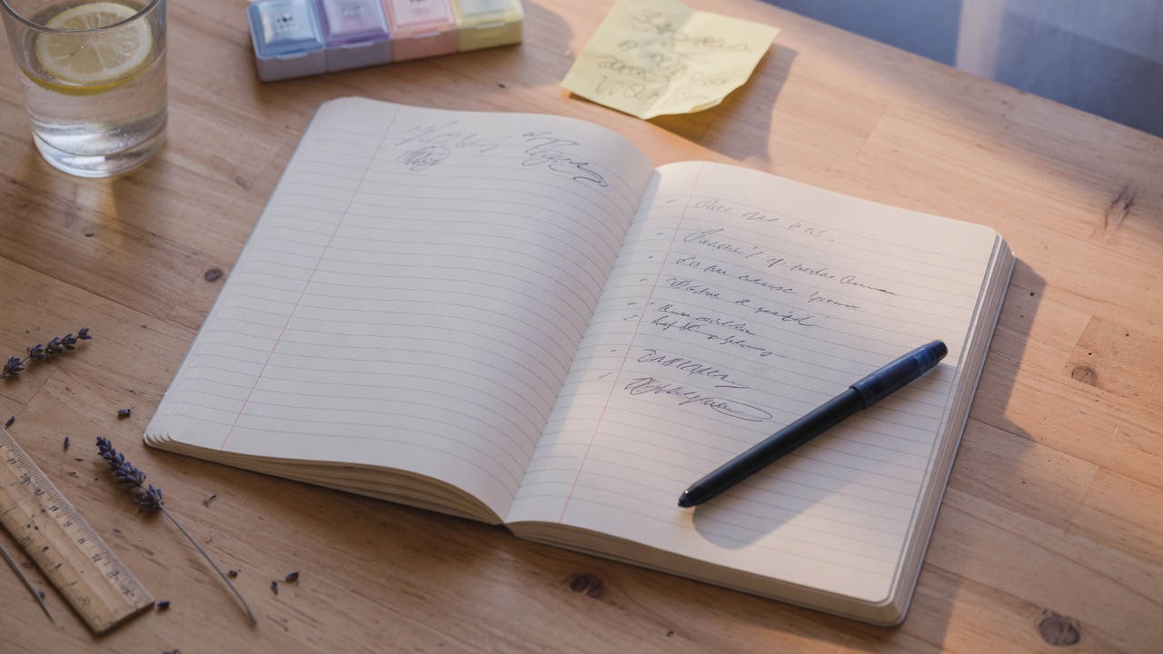 Open notebook for careful reading