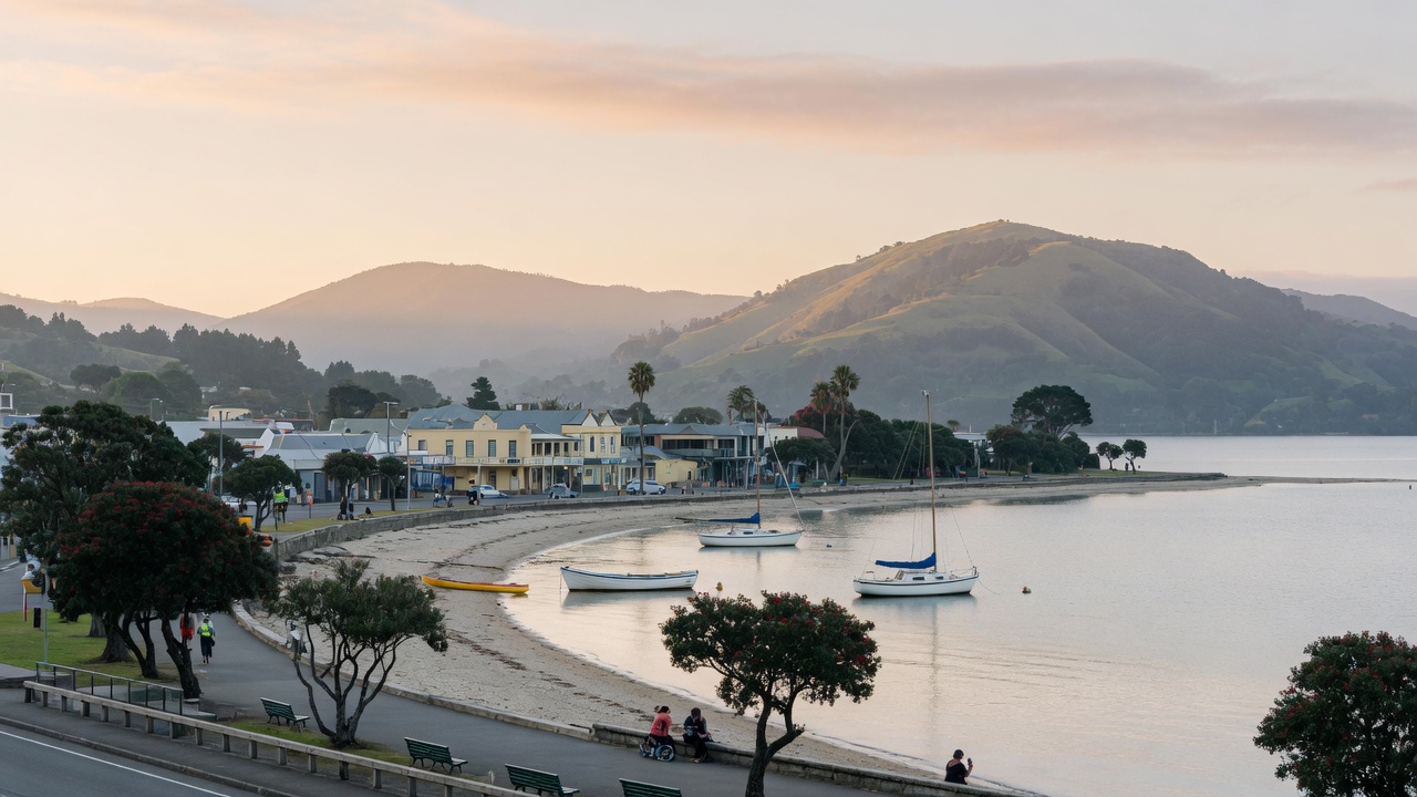 Nelson coastal hills and water