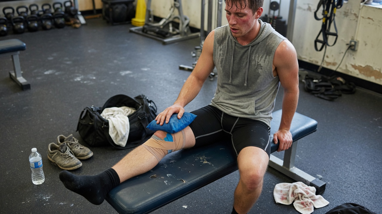 Athlete recovering after training